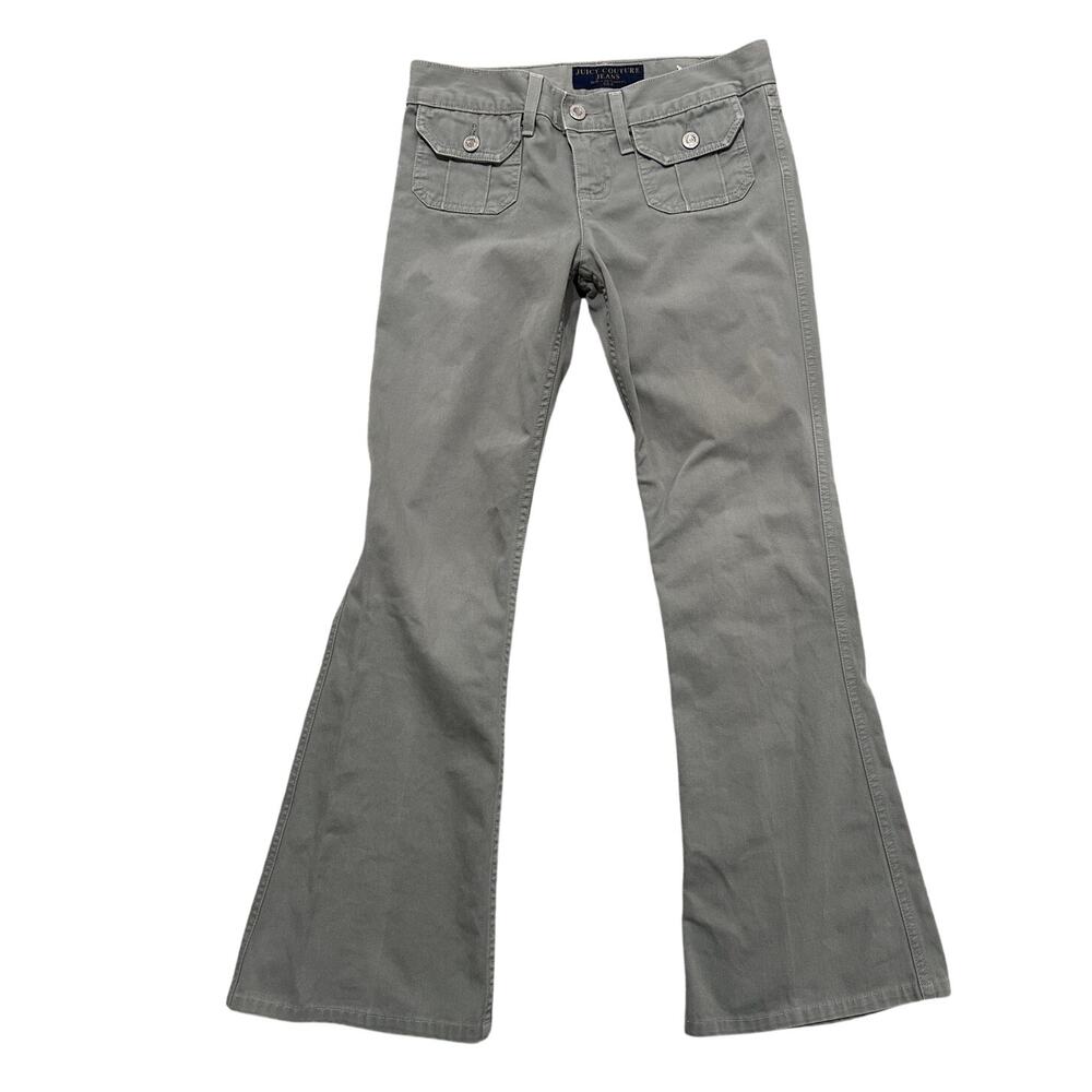 Vintage Juicy Couture Low Rise Flare Pants Jeans Bootcut Tan It Girl, 26 EUC